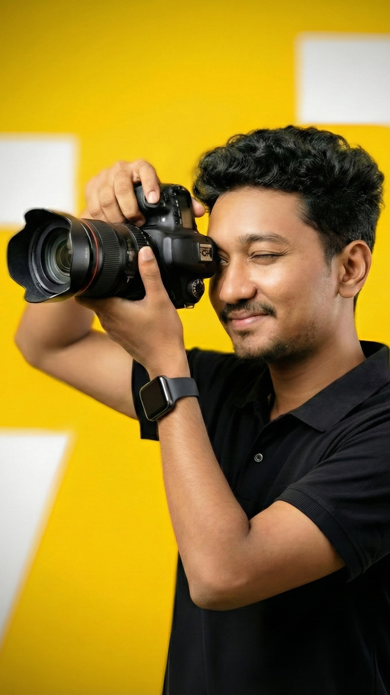 Joydeep Dasgupta filming a travel reel at a scenic location in India